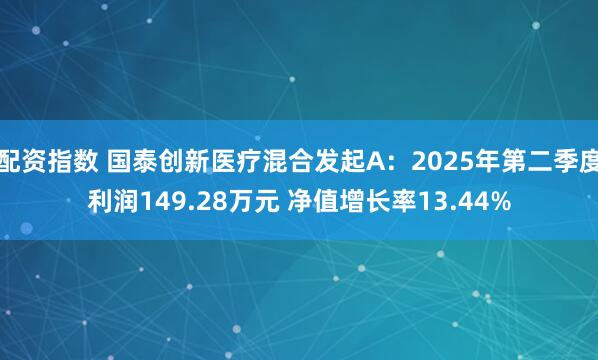 配资指数 国泰创新医疗混合发起A：2025年第二季度利润149.28万元 净值增长率13.44%
