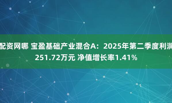 配资网哪 宝盈基础产业混合A：2025年第二季度利润251.72万元 净值增长率1.41%