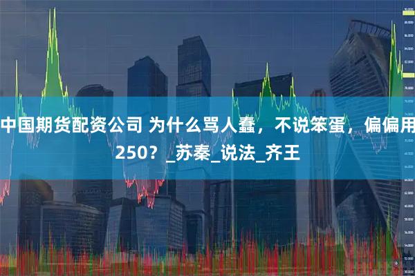 中国期货配资公司 为什么骂人蠢，不说笨蛋，偏偏用250？_苏秦_说法_齐王